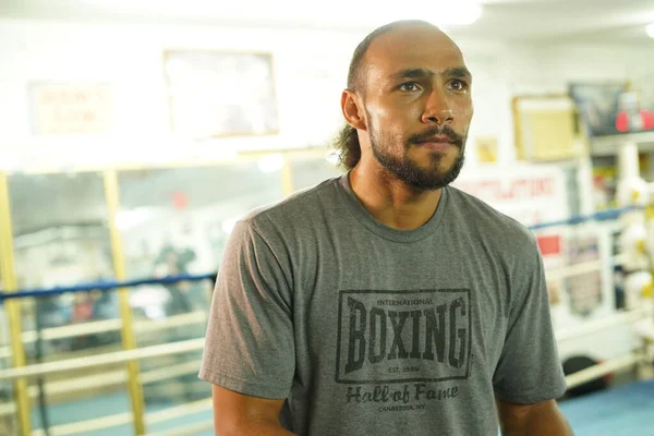 Boxeador Keith Una Vez Thurman Durante Evento Prensa Gimnasio Antes —  Fotos de Stock