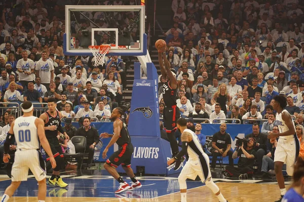 Orlando Magic Hospeda Toronto Rapters Durante Primeira Rodada Dos Playoffs — Fotografia de Stock