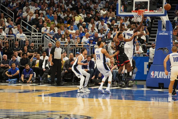 Orlando Magic Hospeda Toronto Rapters Durante Primeira Rodada Dos Playoffs — Fotografia de Stock