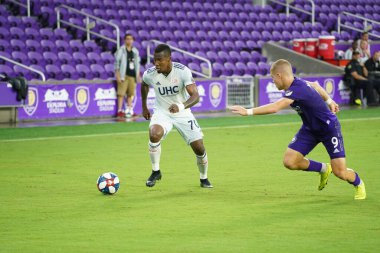 Orlando City SC, 19 Haziran 2019 Çarşamba günü Orlando 'daki Exploria Stadyumu' nda düzenlenen ABD Açık Kupası sırasında New England Devrimi 'ne ev sahipliği yaptı. Fotoğraf: Marty Jean-Louis