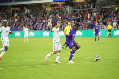 Orlando City SC, 19 Haziran 2019 Çarşamba günü Orlando 'daki Exploria Stadyumu' nda düzenlenen ABD Açık Kupası sırasında New England Devrimi 'ne ev sahipliği yaptı. Fotoğraf: Marty Jean-Louis