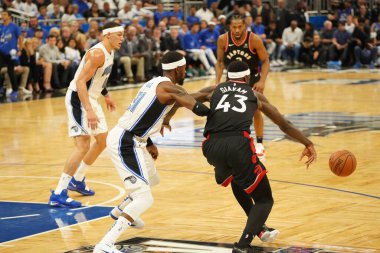 Orlando Magic 19 Nisan 2019 Cuma günü Orlando Florida 'daki Amway Arena' da düzenlenen NBA Playoff 1 'de Toronto Rapters' a ev sahipliği yapıyor. Fotoğraf: Marty Jean-Louis