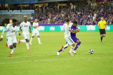 Orlando City SC, 19 Haziran 2019 Çarşamba günü Orlando 'daki Exploria Stadyumu' nda düzenlenen ABD Açık Kupası sırasında New England Devrimi 'ne ev sahipliği yaptı. Fotoğraf: Marty Jean-Louis