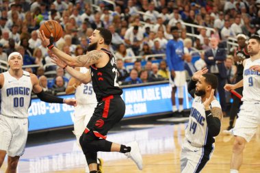 Orlando Magic 19 Nisan 2019 Cuma günü Orlando Florida 'daki Amway Arena' da düzenlenen NBA Playoff 1 'de Toronto Rapters' a ev sahipliği yapıyor. Fotoğraf: Marty Jean-Louis