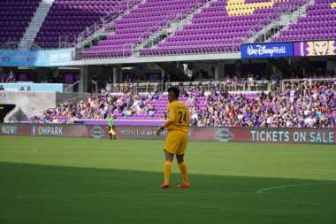 Orlando Pride 14 Nisan 2019 'da Orlando City Stadyumu' nda Portand Thorns 'a ev sahipliği yapmaktadır. Fotoğraf: Marty Jean-Louis