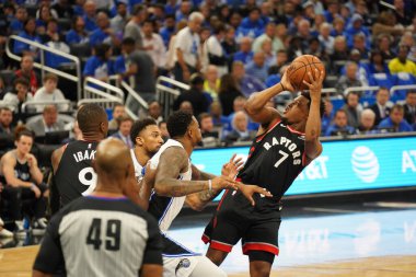 Orlando Magic 21 Nisan 2019 tarihinde Orlando Florida 'daki Amway Arena' da oynanan NBA Playoff 1 'de Toronto Rapters' a ev sahipliği yapıyor. Fotoğraf: Marty Jean-Louis Fotoğraf: Marty Jean-Louis