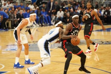 Orlando Magic 19 Nisan 2019 Cuma günü Orlando Florida 'daki Amway Arena' da düzenlenen NBA Playoff 1 'de Toronto Rapters' a ev sahipliği yapıyor. Fotoğraf: Marty Jean-Louis