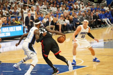 Orlando Magic 19 Nisan 2019 Cuma günü Orlando Florida 'daki Amway Arena' da düzenlenen NBA Playoff 1 'de Toronto Rapters' a ev sahipliği yapıyor. Fotoğraf: Marty Jean-Louis