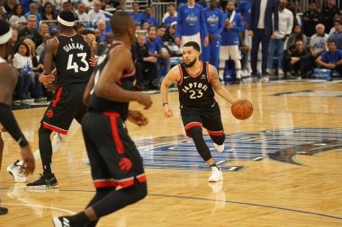 Orlando Magic 19 Nisan 2019 Cuma günü Orlando Florida 'daki Amway Arena' da düzenlenen NBA Playoff 1 'de Toronto Rapters' a ev sahipliği yapıyor. Fotoğraf: Marty Jean-Louis