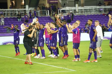 Orlando City SC, 19 Haziran 2019 Çarşamba günü Orlando 'daki Exploria Stadyumu' nda düzenlenen ABD Açık Kupası sırasında New England Devrimi 'ne ev sahipliği yaptı. Fotoğraf: Marty Jean-Louis
