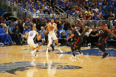 Orlando Magic 21 Nisan 2019 tarihinde Orlando Florida 'daki Amway Arena' da oynanan NBA Playoff 1 'de Toronto Rapters' a ev sahipliği yapıyor. Fotoğraf: Marty Jean-Louis Fotoğraf: Marty Jean-Louis