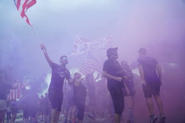 Orlando City, 3 Temmuz 2019 Çarşamba günü Orlando Florida 'daki Exploria Stadyumu' nda Philadelphia Union 'a ev sahipliği yaptı. Fotoğraf: Marty Jean-Louis
