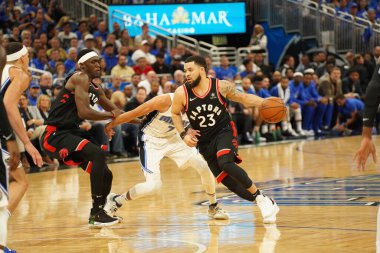 Orlando Magic 21 Nisan 2019 tarihinde Orlando Florida 'daki Amway Arena' da oynanan NBA Playoff 1 'de Toronto Rapters' a ev sahipliği yapıyor. Fotoğraf: Marty Jean-Louis Fotoğraf: Marty Jean-Louis