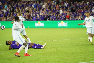 Orlando City SC, 19 Haziran 2019 Çarşamba günü Orlando 'daki Exploria Stadyumu' nda düzenlenen ABD Açık Kupası sırasında New England Devrimi 'ne ev sahipliği yaptı. Fotoğraf: Marty Jean-Louis
