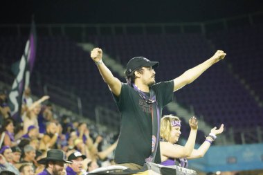 Orlando City SC, 19 Haziran 2019 Çarşamba günü Orlando 'daki Exploria Stadyumu' nda düzenlenen ABD Açık Kupası sırasında New England Devrimi 'ne ev sahipliği yaptı. Fotoğraf: Marty Jean-Louis