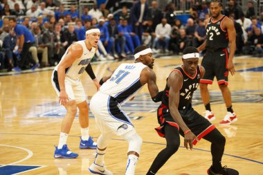 Orlando Magic 19 Nisan 2019 Cuma günü Orlando Florida 'daki Amway Arena' da düzenlenen NBA Playoff 1 'de Toronto Rapters' a ev sahipliği yapıyor. Fotoğraf: Marty Jean-Louis
