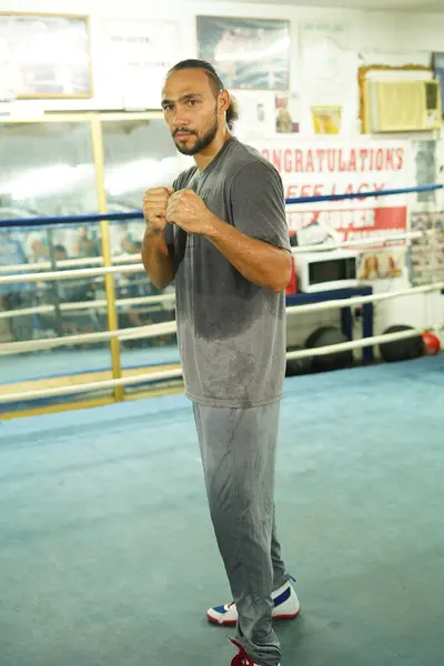 Boxer Keith One Time Thurman Podczas Imprezy Prasowej Siłowni Przed — Zdjęcie stockowe