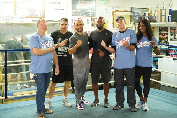 Boxer Keith One Time Thurman Tijdens Een Persconferentie Zijn Gym — Stockfoto