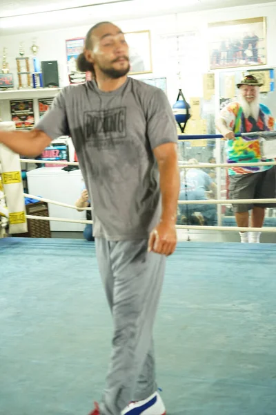 Boxer Keith One Time Thurman Tijdens Een Persconferentie Zijn Gym — Stockfoto