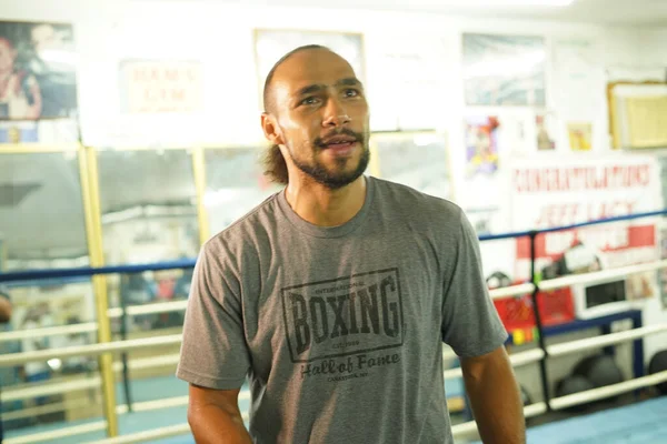 Boxeador Keith Una Vez Thurman Durante Evento Prensa Gimnasio Antes —  Fotos de Stock