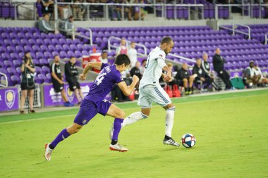 Orlando City SC, 19 Haziran 2019 Çarşamba günü Orlando 'daki Exploria Stadyumu' nda düzenlenen ABD Açık Kupası sırasında New England Devrimi 'ne ev sahipliği yaptı. Fotoğraf: Marty Jean-Louis