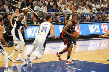 Orlando Magic 19 Nisan 2019 Cuma günü Orlando Florida 'daki Amway Arena' da düzenlenen NBA Playoff 1 'de Toronto Rapters' a ev sahipliği yapıyor. Fotoğraf: Marty Jean-Louis