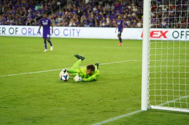 Orlando City SC, 19 Haziran 2019 Çarşamba günü Orlando 'daki Exploria Stadyumu' nda düzenlenen ABD Açık Kupası sırasında New England Devrimi 'ne ev sahipliği yaptı. Fotoğraf: Marty Jean-Louis
