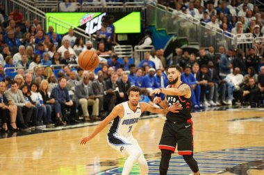 Orlando Magic 19 Nisan 2019 Cuma günü Orlando Florida 'daki Amway Arena' da düzenlenen NBA Playoff 1 'de Toronto Rapters' a ev sahipliği yapıyor. Fotoğraf: Marty Jean-Louis