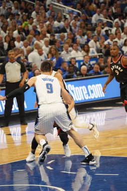Orlando Magic 19 Nisan 2019 Cuma günü Orlando Florida 'daki Amway Arena' da düzenlenen NBA Playoff 1 'de Toronto Rapters' a ev sahipliği yapıyor. Fotoğraf: Marty Jean-Louis