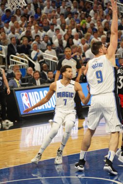 Orlando Magic 19 Nisan 2019 Cuma günü Orlando Florida 'daki Amway Arena' da düzenlenen NBA Playoff 1 'de Toronto Rapters' a ev sahipliği yapıyor. Fotoğraf: Marty Jean-Louis