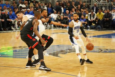 Orlando Magic 19 Nisan 2019 Cuma günü Orlando Florida 'daki Amway Arena' da düzenlenen NBA Playoff 1 'de Toronto Rapters' a ev sahipliği yapıyor. Fotoğraf: Marty Jean-Louis