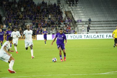 Orlando City SC, 19 Haziran 2019 Çarşamba günü Orlando 'daki Exploria Stadyumu' nda düzenlenen ABD Açık Kupası sırasında New England Devrimi 'ne ev sahipliği yaptı. Fotoğraf: Marty Jean-Louis