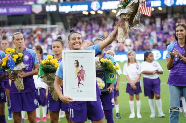 Orlando Pride 20 Temmuz 2019 tarihinde Florida Exploria Stadyumu 'nda Sky Blue FC' ye ev sahipliği yapmaktadır. Fotoğraf: Marty Jean-Louis