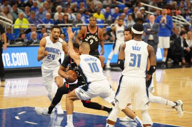 Orlando Magic 21 Nisan 2019 tarihinde Orlando Florida 'daki Amway Arena' da oynanan NBA Playoff 1 'de Toronto Rapters' a ev sahipliği yapıyor. Fotoğraf: Marty Jean-Louis Fotoğraf: Marty Jean-Louis