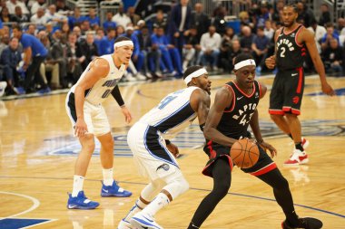 Orlando Magic 19 Nisan 2019 Cuma günü Orlando Florida 'daki Amway Arena' da düzenlenen NBA Playoff 1 'de Toronto Rapters' a ev sahipliği yapıyor. Fotoğraf: Marty Jean-Louis