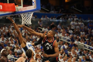 Orlando Magic 19 Nisan 2019 Cuma günü Orlando Florida 'daki Amway Arena' da düzenlenen NBA Playoff 1 'de Toronto Rapters' a ev sahipliği yapıyor. Fotoğraf: Marty Jean-Louis