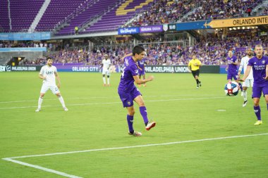 Orlando City SC, 19 Haziran 2019 Çarşamba günü Orlando 'daki Exploria Stadyumu' nda düzenlenen ABD Açık Kupası sırasında New England Devrimi 'ne ev sahipliği yaptı. Fotoğraf: Marty Jean-Louis