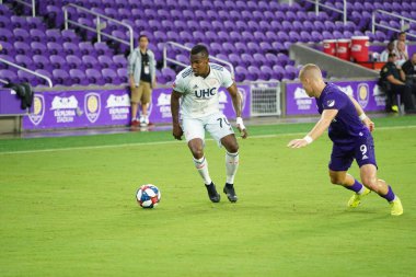 Orlando City SC, 19 Haziran 2019 Çarşamba günü Orlando 'daki Exploria Stadyumu' nda düzenlenen ABD Açık Kupası sırasında New England Devrimi 'ne ev sahipliği yaptı. Fotoğraf: Marty Jean-Louis