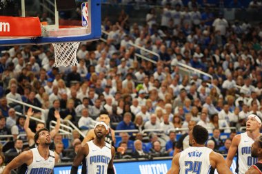 Orlando Magic 19 Nisan 2019 Cuma günü Orlando Florida 'daki Amway Arena' da düzenlenen NBA Playoff 1 'de Toronto Rapters' a ev sahipliği yapıyor. Fotoğraf: Marty Jean-Louis