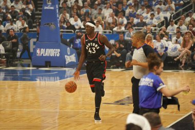 Orlando Magic 19 Nisan 2019 Cuma günü Orlando Florida 'daki Amway Arena' da düzenlenen NBA Playoff 1 'de Toronto Rapters' a ev sahipliği yapıyor. Fotoğraf: Marty Jean-Louis