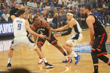 Orlando Magic 19 Nisan 2019 Cuma günü Orlando Florida 'daki Amway Arena' da düzenlenen NBA Playoff 1 'de Toronto Rapters' a ev sahipliği yapıyor. Fotoğraf: Marty Jean-Louis