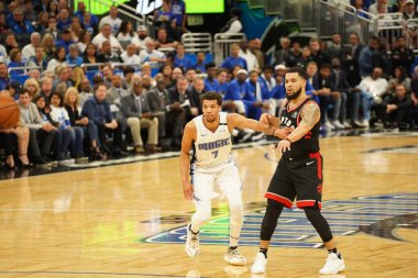 Orlando Magic 19 Nisan 2019 Cuma günü Orlando Florida 'daki Amway Arena' da düzenlenen NBA Playoff 1 'de Toronto Rapters' a ev sahipliği yapıyor. Fotoğraf: Marty Jean-Louis