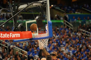 Orlando Magic 21 Nisan 2019 tarihinde Orlando Florida 'daki Amway Arena' da oynanan NBA Playoff 1 'de Toronto Rapters' a ev sahipliği yapıyor. Fotoğraf: Marty Jean-Louis Fotoğraf: Marty Jean-Louis