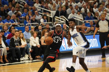 Orlando Magic 19 Nisan 2019 Cuma günü Orlando Florida 'daki Amway Arena' da düzenlenen NBA Playoff 1 'de Toronto Rapters' a ev sahipliği yapıyor. Fotoğraf: Marty Jean-Louis