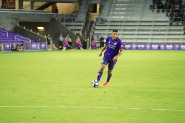 Orlando City SC, 19 Haziran 2019 Çarşamba günü Orlando 'daki Exploria Stadyumu' nda düzenlenen ABD Açık Kupası sırasında New England Devrimi 'ne ev sahipliği yaptı. Fotoğraf: Marty Jean-Louis
