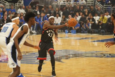 Orlando Magic 19 Nisan 2019 Cuma günü Orlando Florida 'daki Amway Arena' da düzenlenen NBA Playoff 1 'de Toronto Rapters' a ev sahipliği yapıyor. Fotoğraf: Marty Jean-Louis