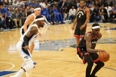 Orlando Magic 19 Nisan 2019 Cuma günü Orlando Florida 'daki Amway Arena' da düzenlenen NBA Playoff 1 'de Toronto Rapters' a ev sahipliği yapıyor. Fotoğraf: Marty Jean-Louis