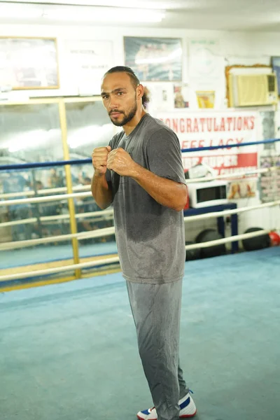 Boxer Keith One Time Thurman Tijdens Een Persconferentie Zijn Gym — Stockfoto