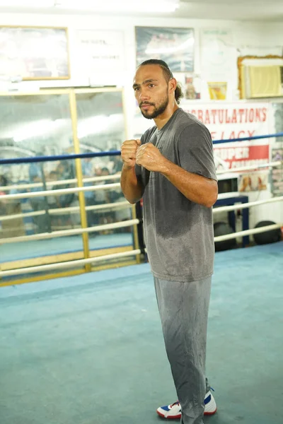 Boxer Keith One Time Thurman Tijdens Een Persconferentie Zijn Gym — Stockfoto