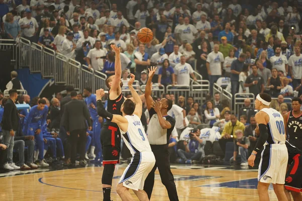 Orlando Magic Hosts Toronto Rapters Nba Playoff Amway Arena Orlando — Φωτογραφία Αρχείου